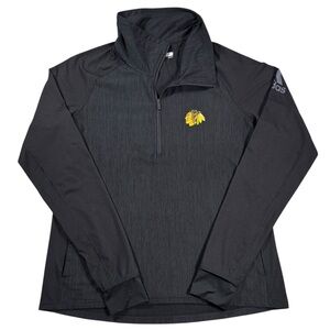 Adidas Chicago Blackhawks NHL Quarter Zip Pullover Women’s XL Black ClimLite